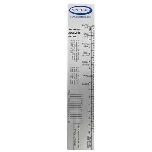 Pepe Tools Standard Jeweller's Gauge Ruler – Ring & Bracelet Sizing Tool